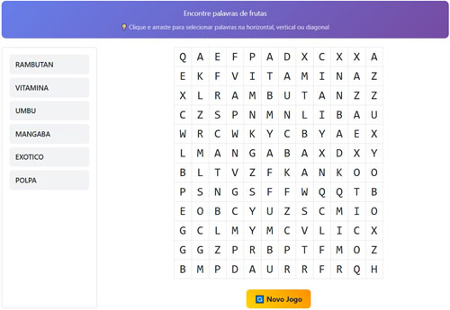 Jogo Caça Palavras